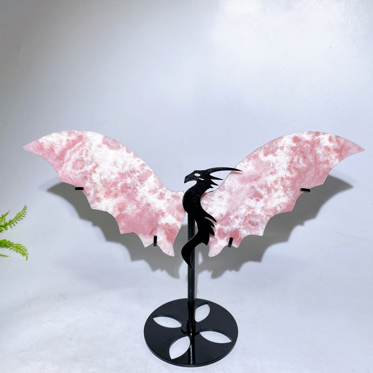 Natural Crystal Dragon Wings Carving with Stand Wholesale New Arrival