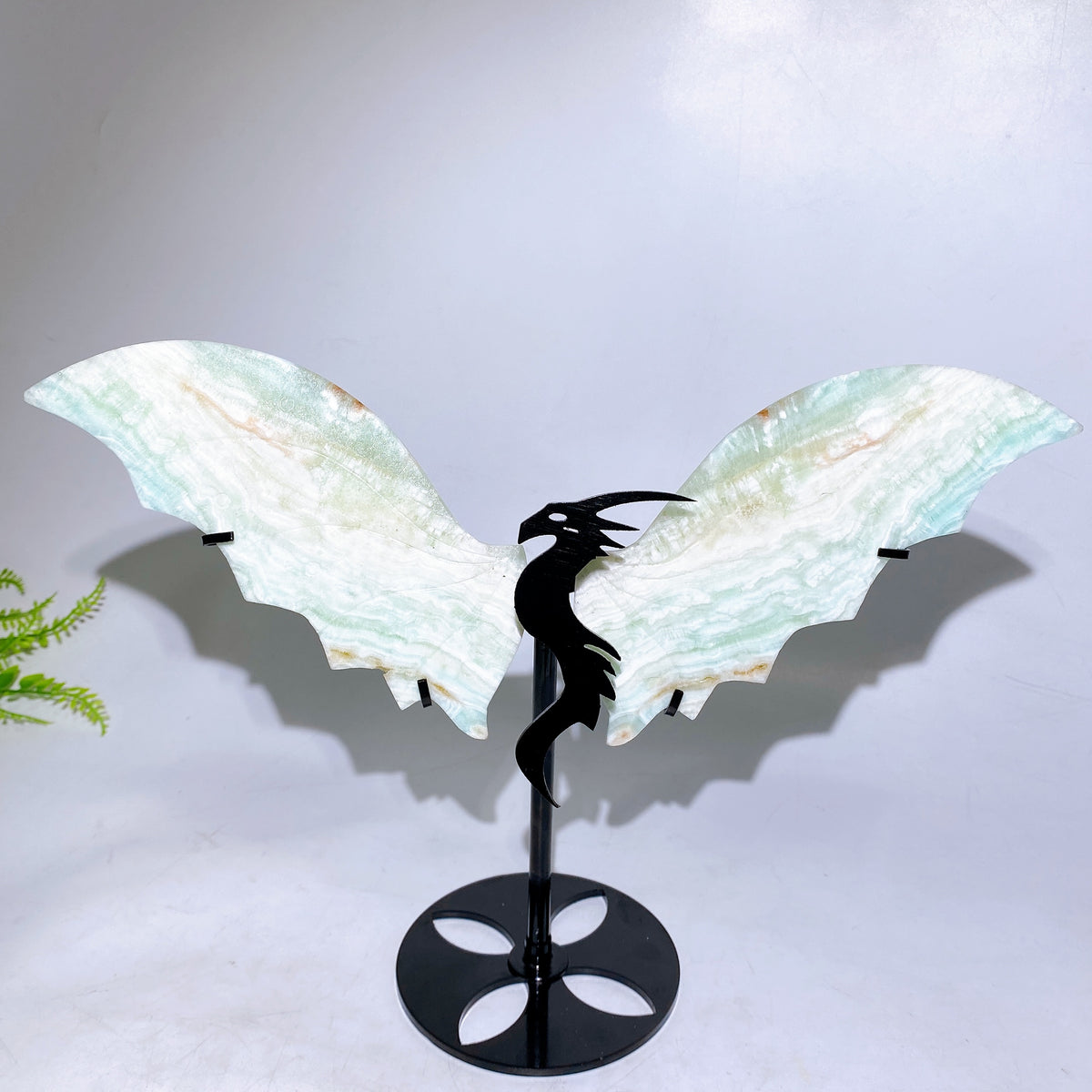 Natural Crystal Dragon Wings Carving with Stand Wholesale New Arrival