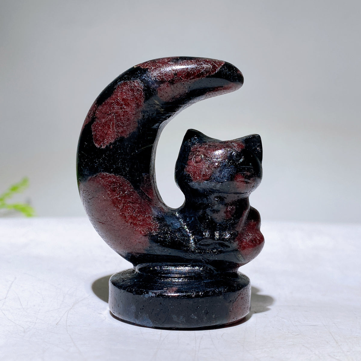 2.3" Natural Crystal Cat on Moon Carving Wholesale New Arrival
