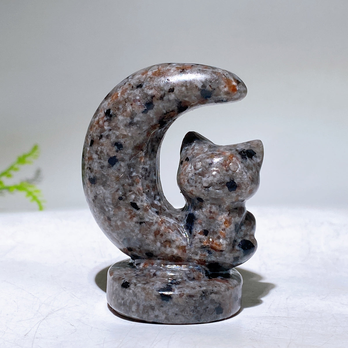 2.3" Natural Crystal Cat on Moon Carving Wholesale New Arrival