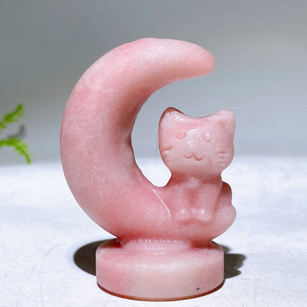 2.3" Natural Crystal Cat on Moon Carving Wholesale New Arrival