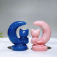 2.3" Natural Crystal Cat on Moon Carving Wholesale New Arrival