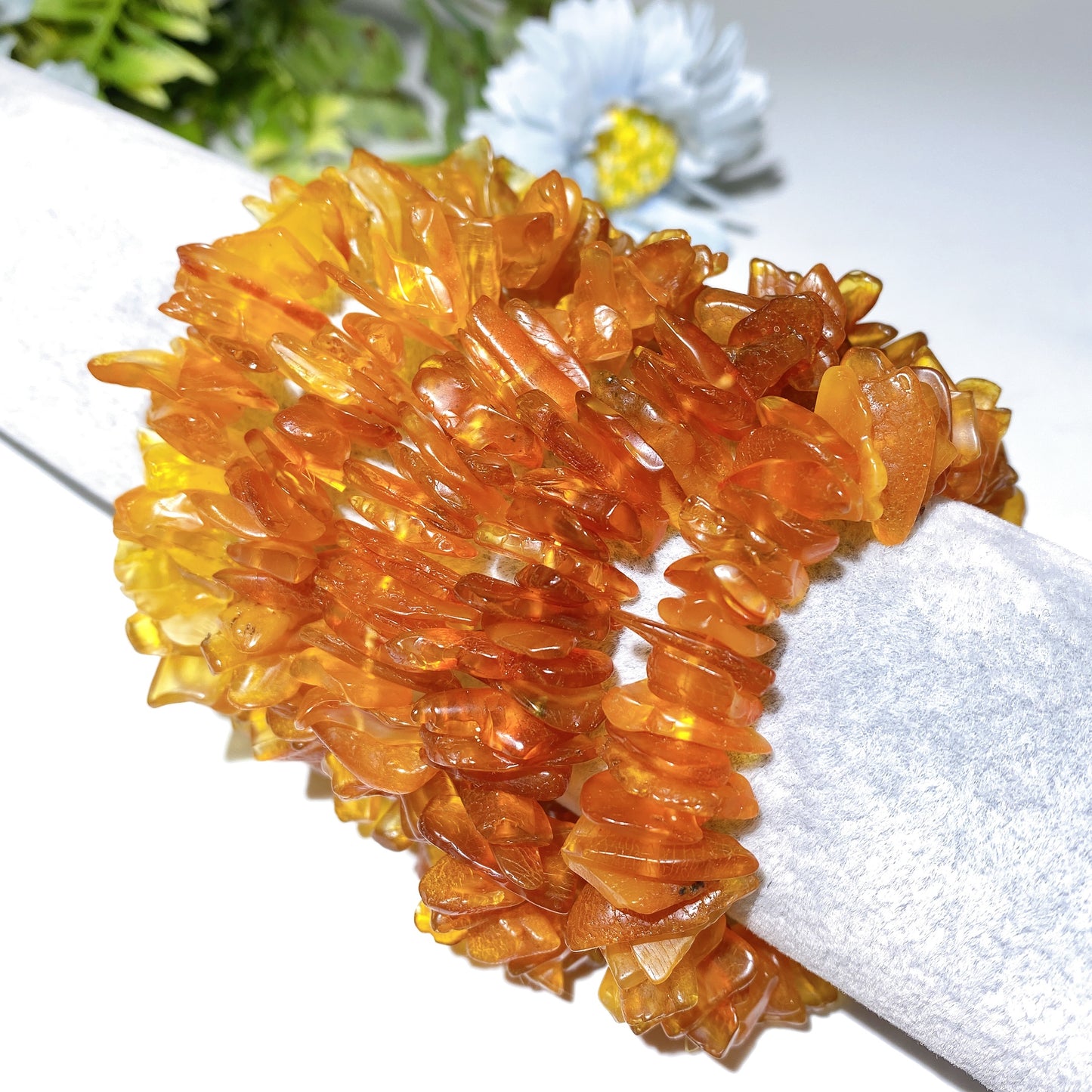 14-16mm Amber Chips Bracelet Bulk Wholesale