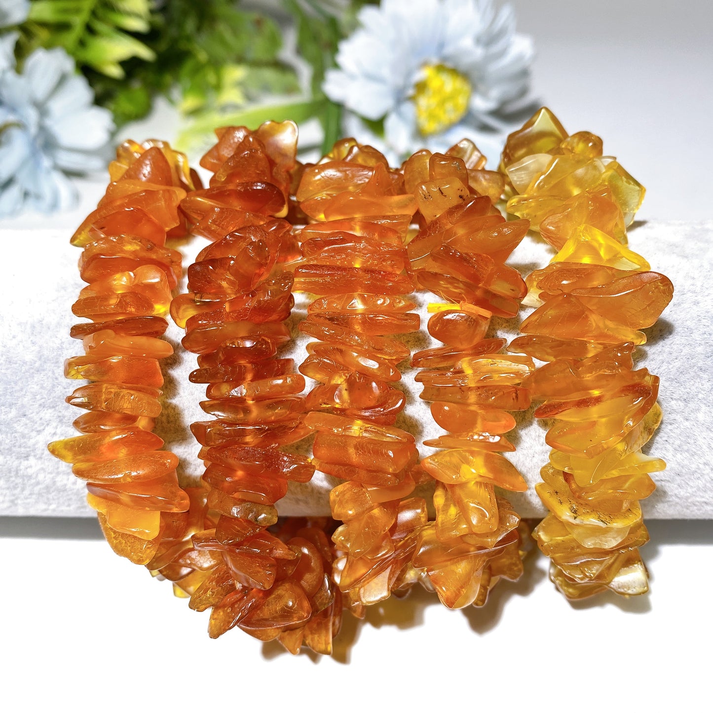 14-16mm Amber Chips Bracelet Bulk Wholesale