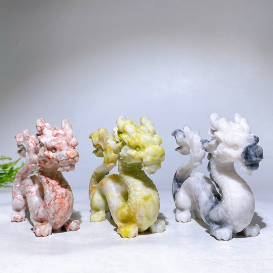 4.2" Natural Crystal Dragon Carving Wholesale New Arrival
