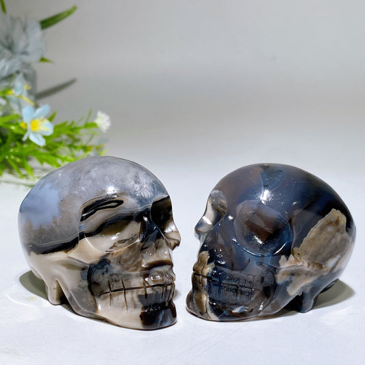 2.2"-2.4" UV Reactive Volcanic Agate Skull Carving Crystal Healing Bulk Wholesale