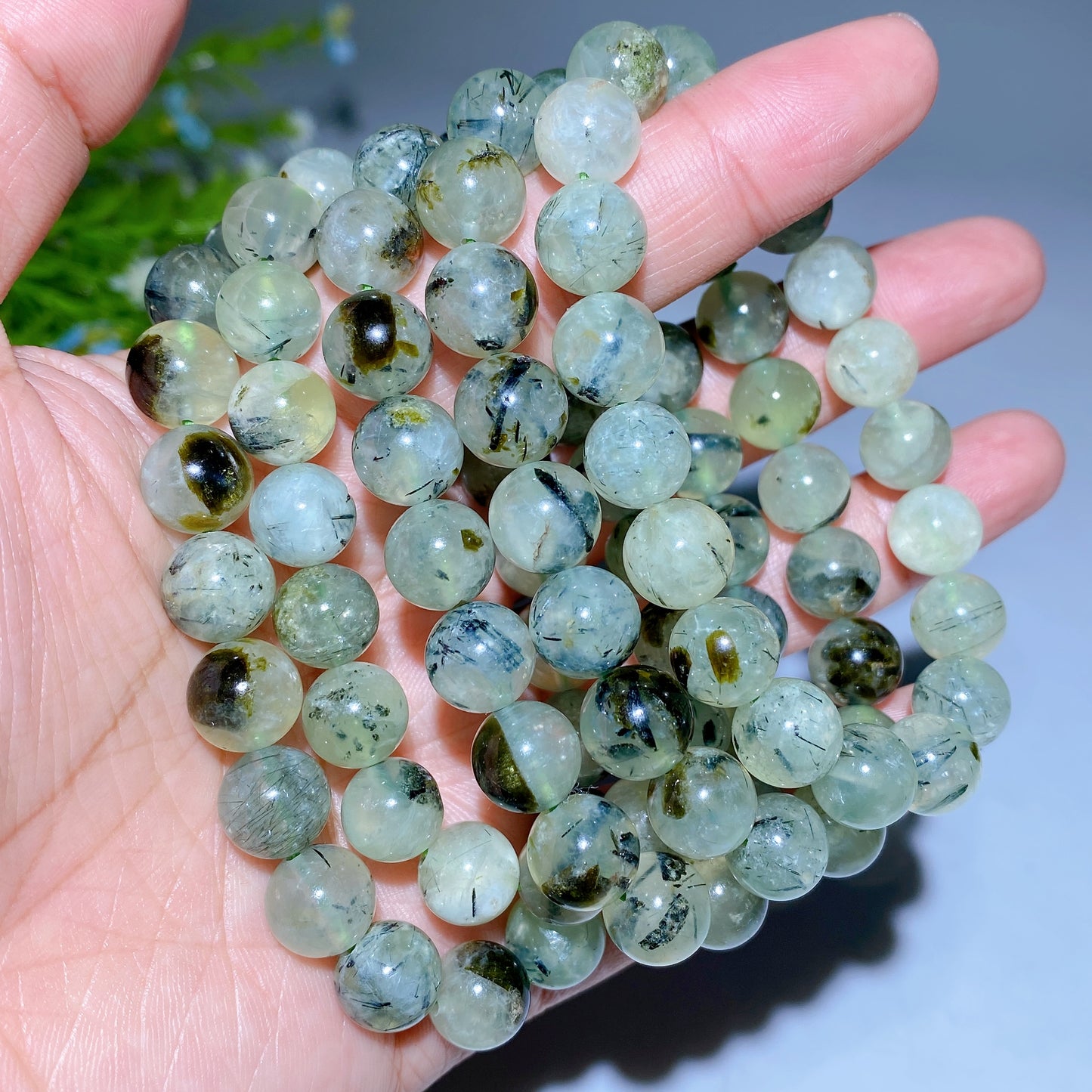 5-10mm Prehnite Moonstone Ocean Jasper Bracelet Bulk Wholesale