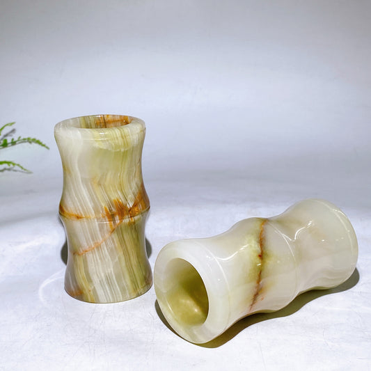 10cm Afghan Jade BambooDesign Pen Container Free Form Wholesale