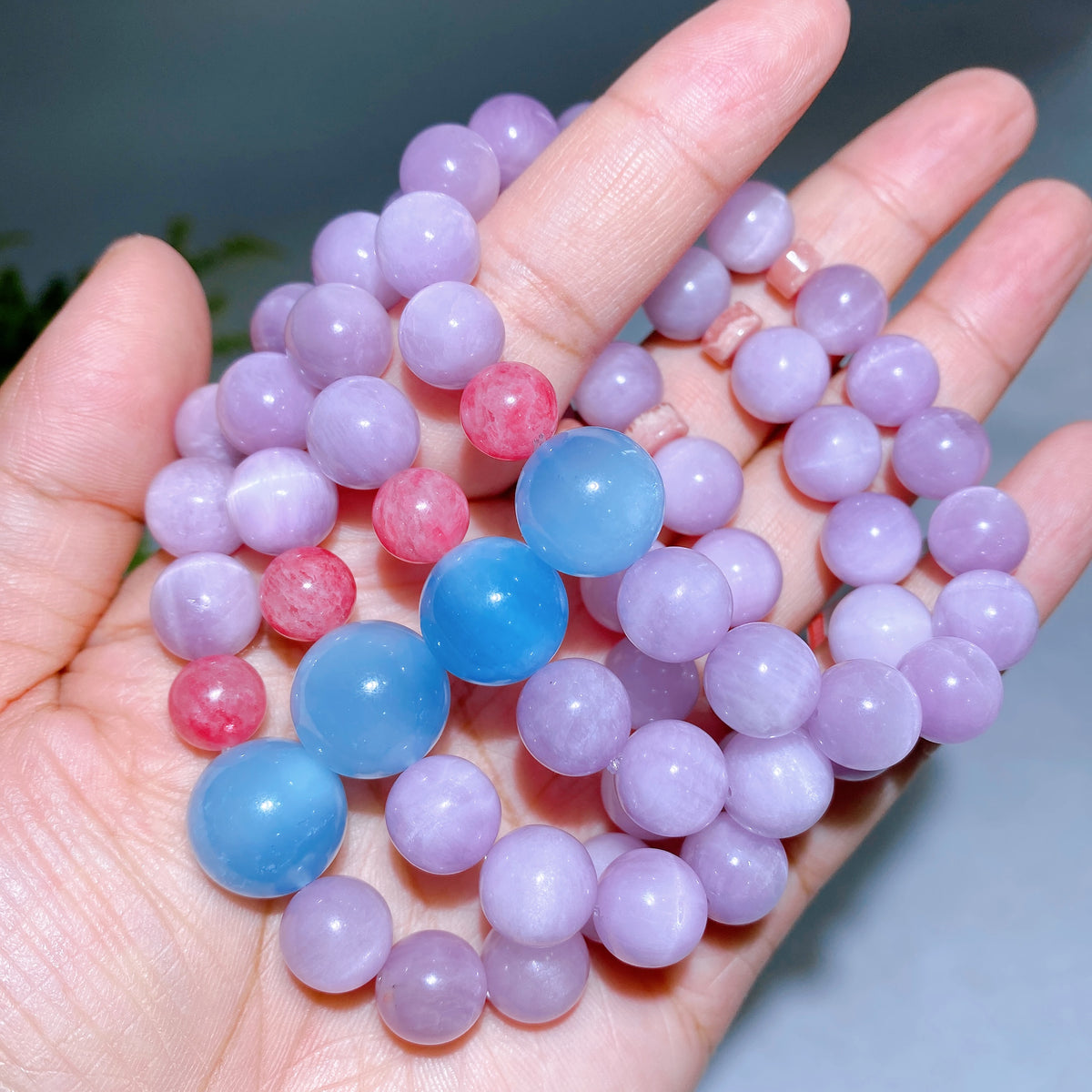 Aquamarine Kunzite Rhodonite Bracelet Wholesale New Arrival