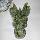 8.5" Large Serpentine Jade Dragon Head Carvings Crystal Healing Bulk Wholesale