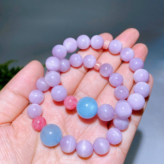 Aquamarine Kunzite Rhodonite Bracelet Wholesale New Arrival