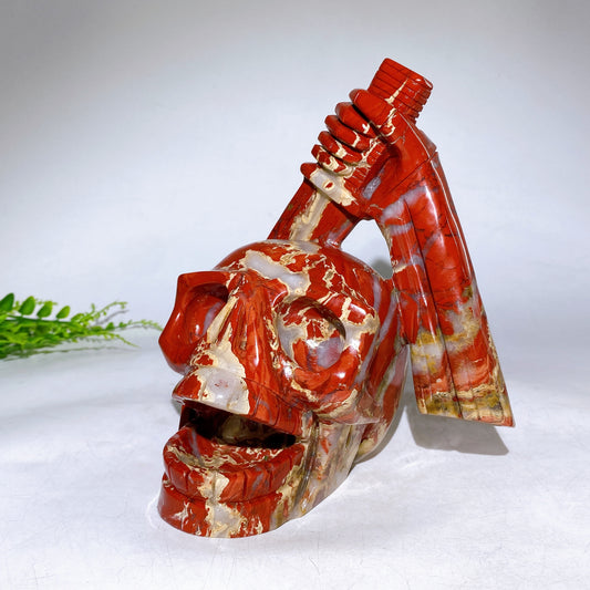 Large Unqiue Red Jasper Skull Carving Wholesale New Arrival