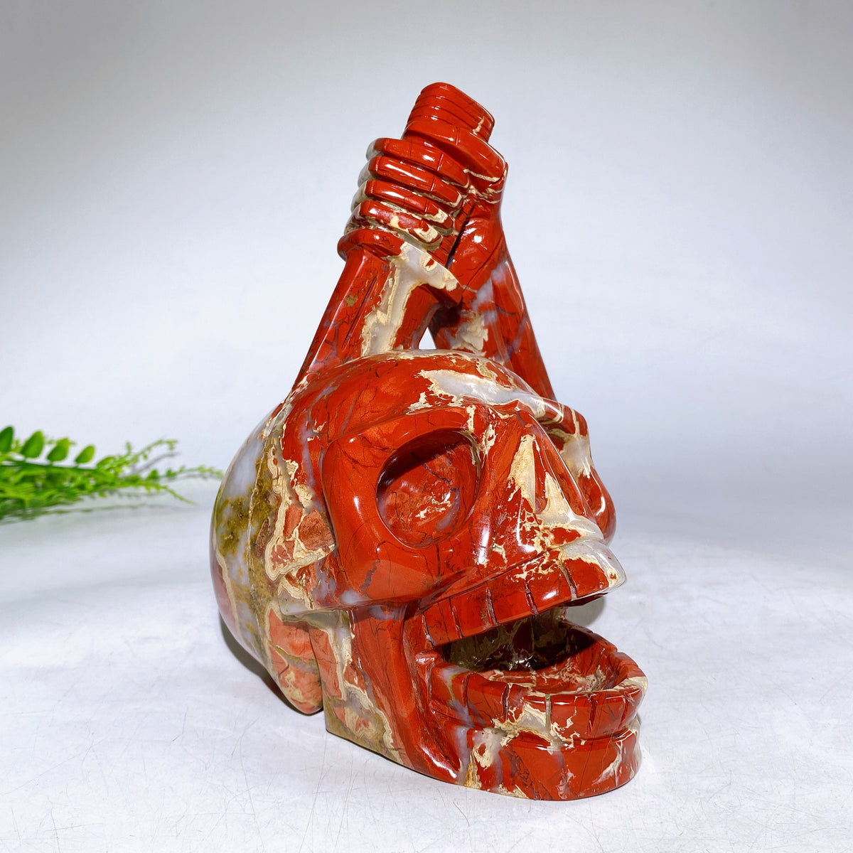 Large Unqiue Red Jasper Skull Carving Wholesale New Arrival