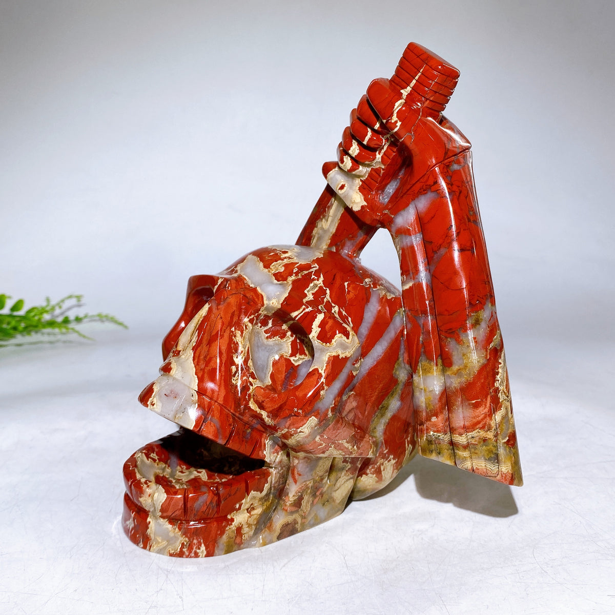 Large Unqiue Red Jasper Skull Carving Wholesale New Arrival