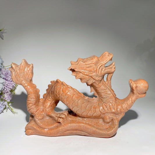 11" Large Sunstone Dragon Carvings Bulk Wholesale