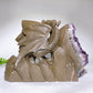 25cm Amethyst Cluster Dragon Egg with Dragon Carving Wholesale New Arrival