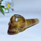 3.9" Yellow Green Purple Fluorite Smoking Pipe with Skull Carving Crystal Healing Bulk Wholesale