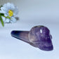 3.9" Yellow Green Purple Fluorite Smoking Pipe with Skull Carving Crystal Healing Bulk Wholesale