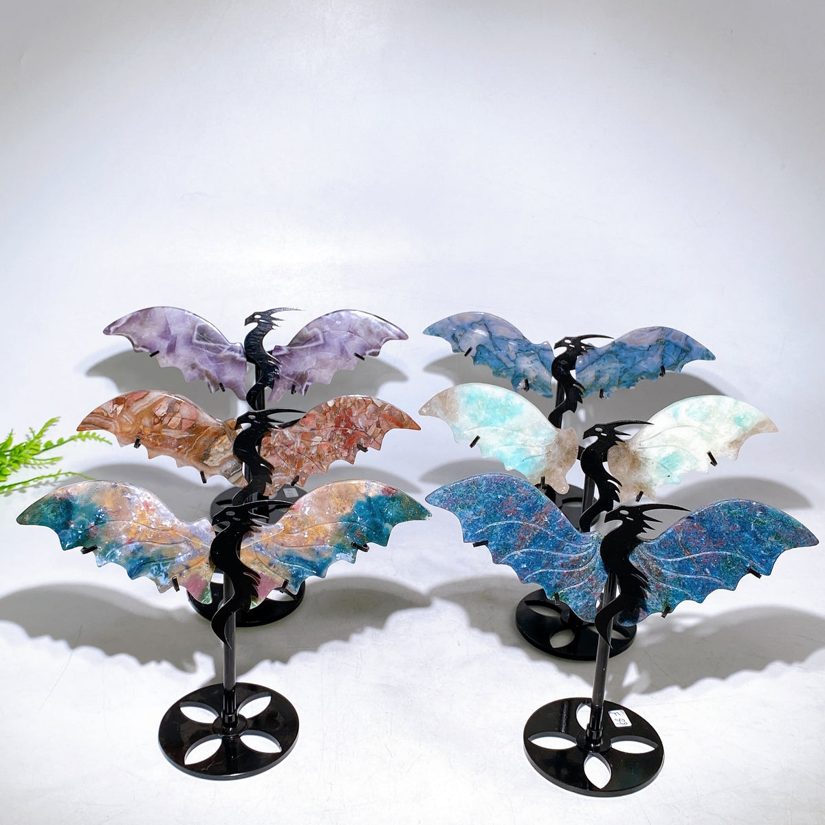 Natural Crystal Dragon Wings with Stand Wholesale New Arrival