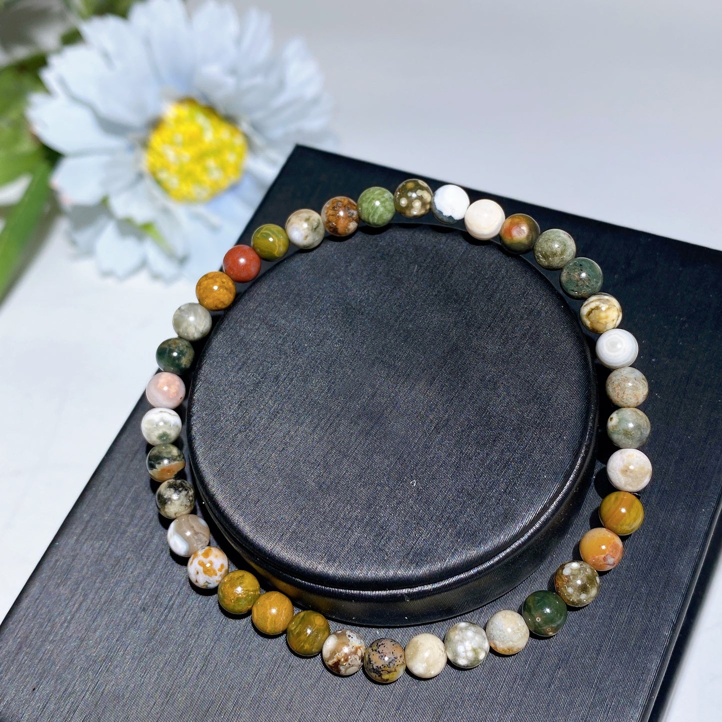 5-10mm Prehnite Moonstone Ocean Jasper Bracelet Bulk Wholesale