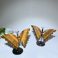 Yellow Tiger's Eye Butterfly Carvings with Stand Free Form Crystal Healing Bulk Wholesale