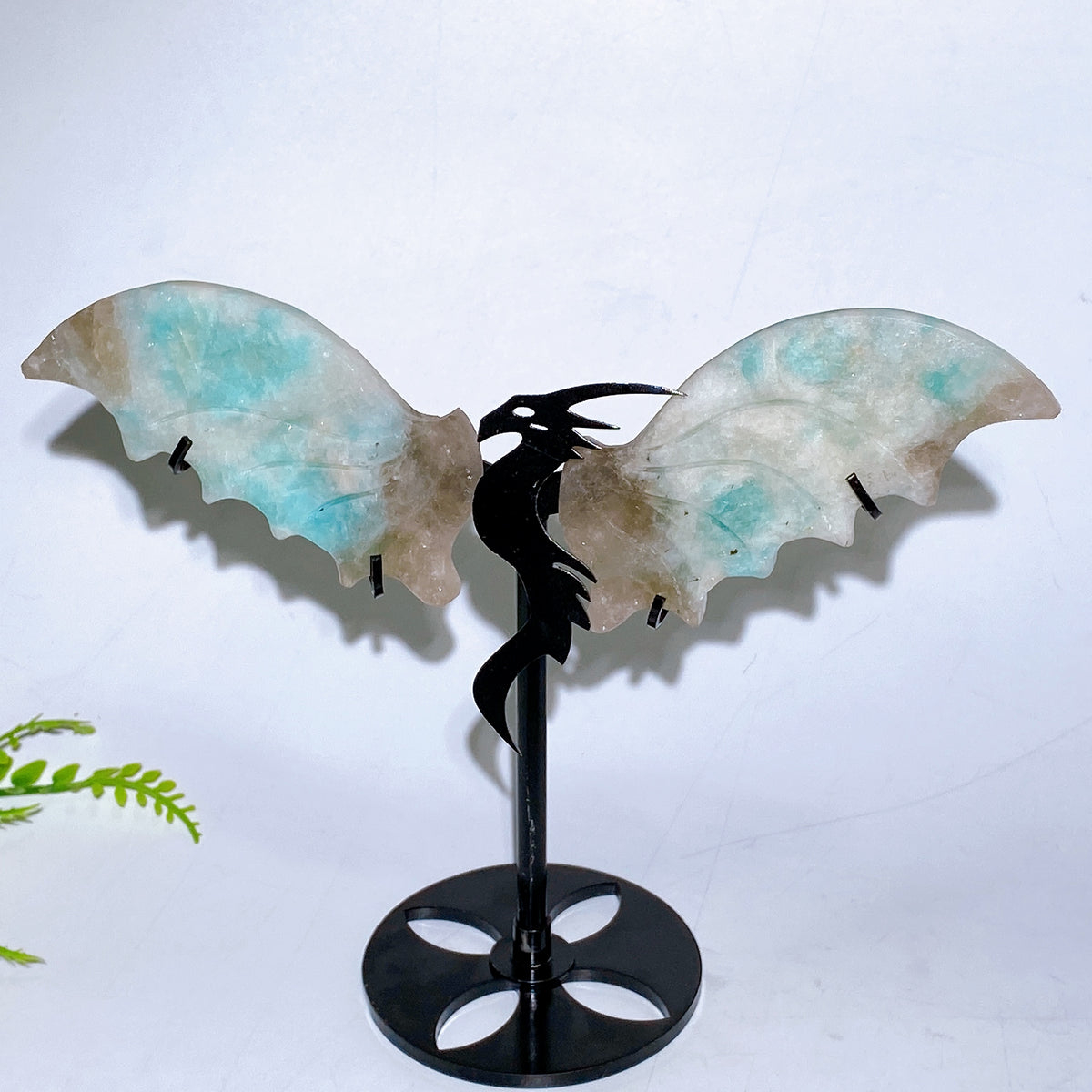 Natural Crystal Dragon Wings with Stand Wholesale New Arrival