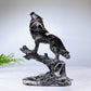4.0" Natural Crystal Wolf on Deadwood Carving Wholesale