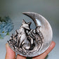 1.5"-1.9" Silver Obsidian Moon Face with Animal Carving Crystal Healing Bulk Wholesale