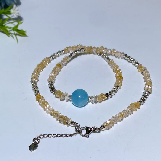 Hematite Chips with Crystal Decor Neckalce Crystal Healing Bulk Wholesale