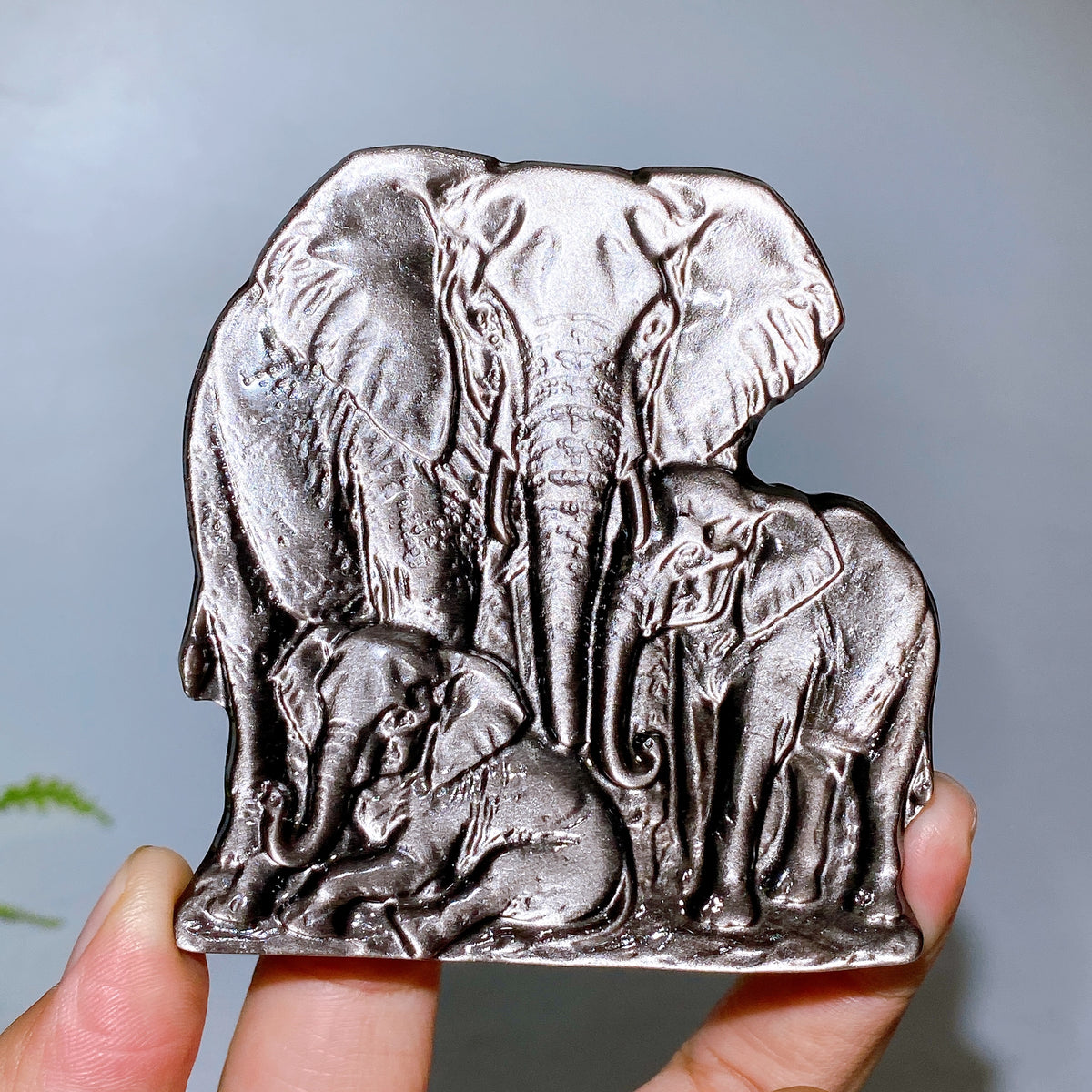 3.1"-3.3" Silver Obsidian Slab Carving Wholesale New Arrival
