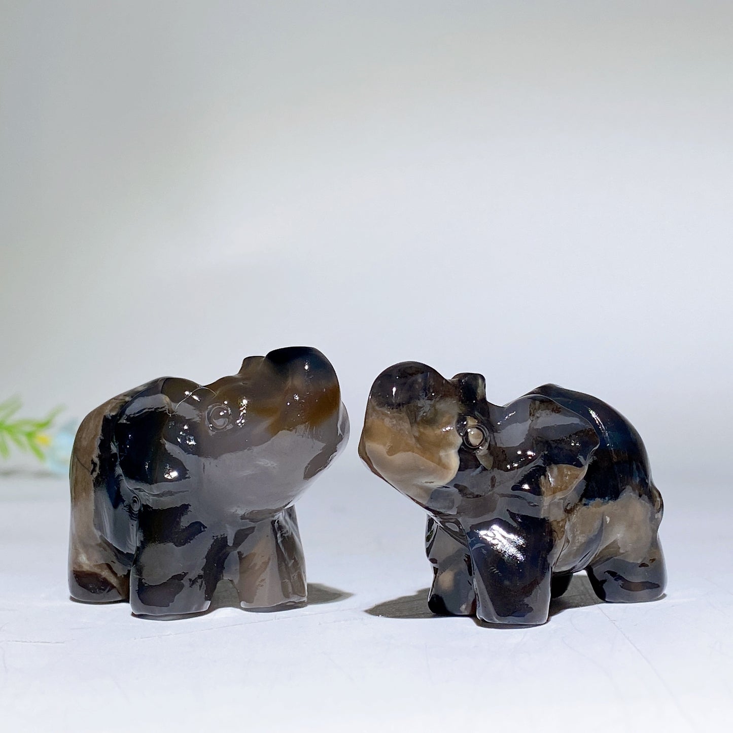 1.8" UV Reactive Volcanic Agate ELephant Carvings Bulk Wholesale