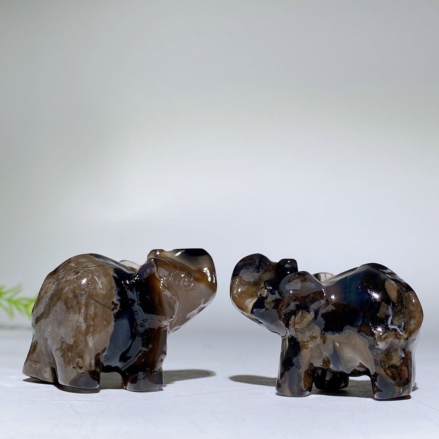 1.8" UV Reactive Volcanic Agate ELephant Carvings Bulk Wholesale