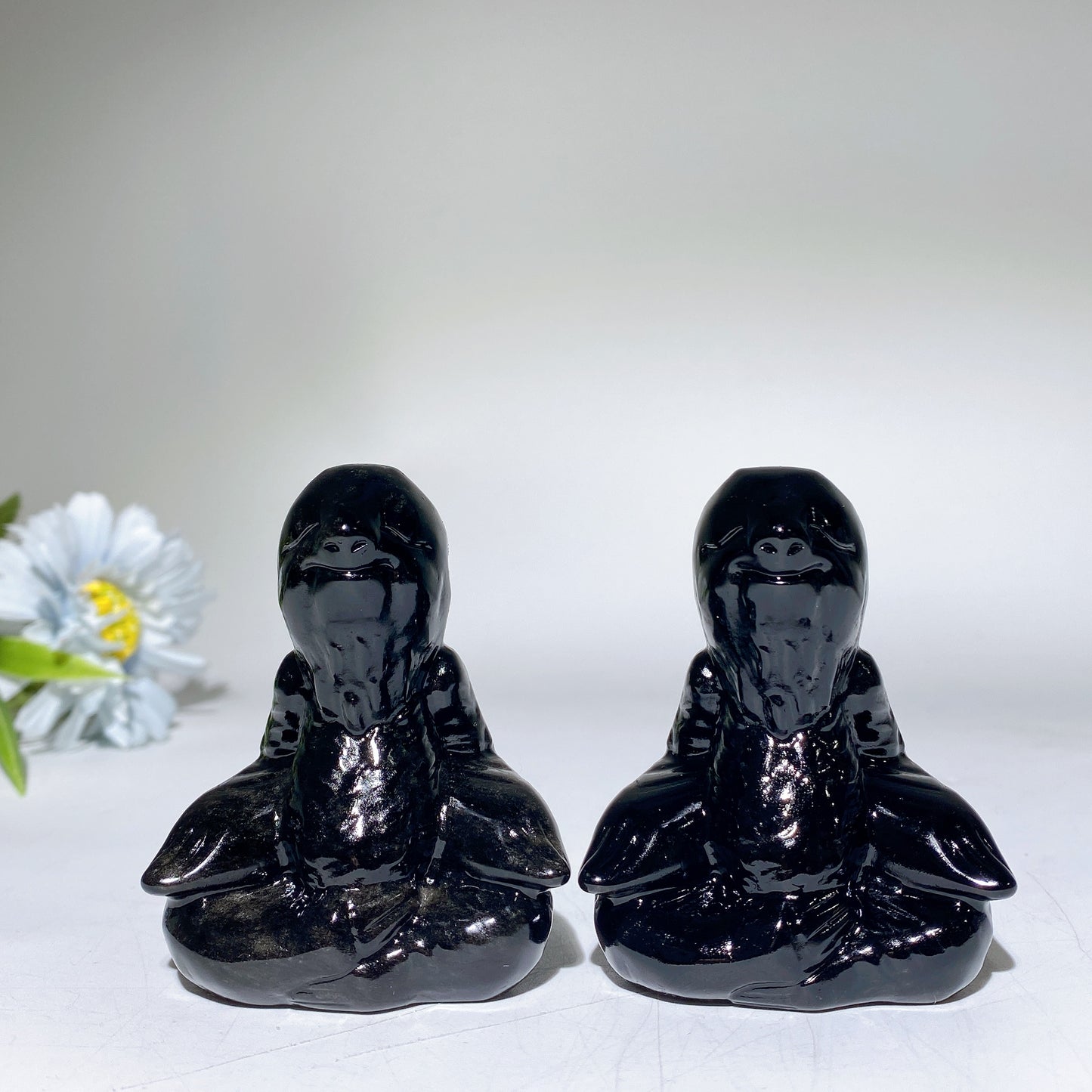 2.8" Obsidian Sloth Carvings Bulk Wholesale