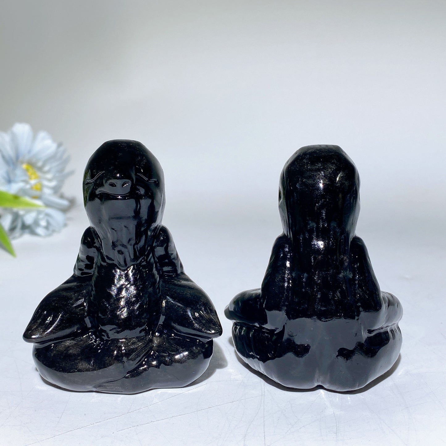 2.8" Obsidian Sloth Carvings Crystal Healing Bulk Wholesale