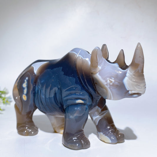 5.5" Unique Agate Rhinoceros Carving Crystal Healing Bulk Wholesale