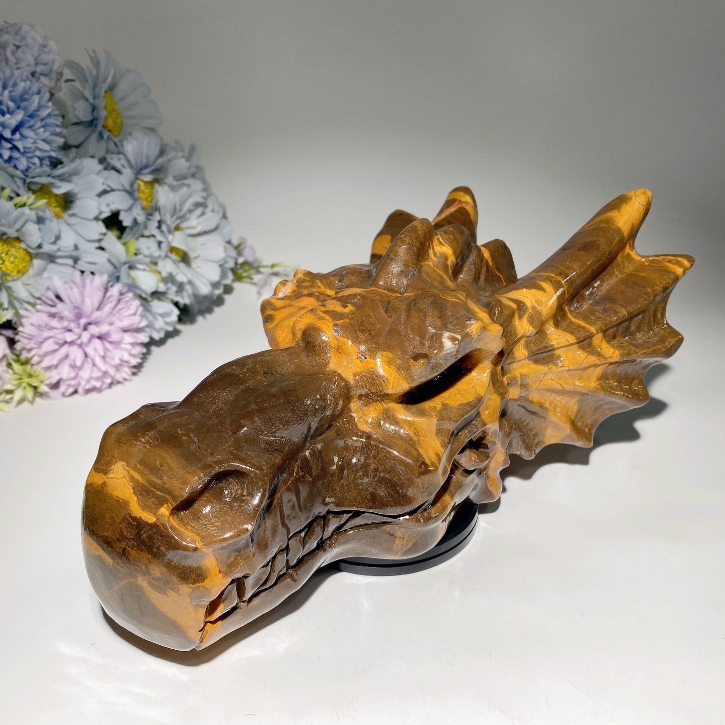8.5" Large Serpentine Jade Dragon Head Carvings Crystal Healing Bulk Wholesale