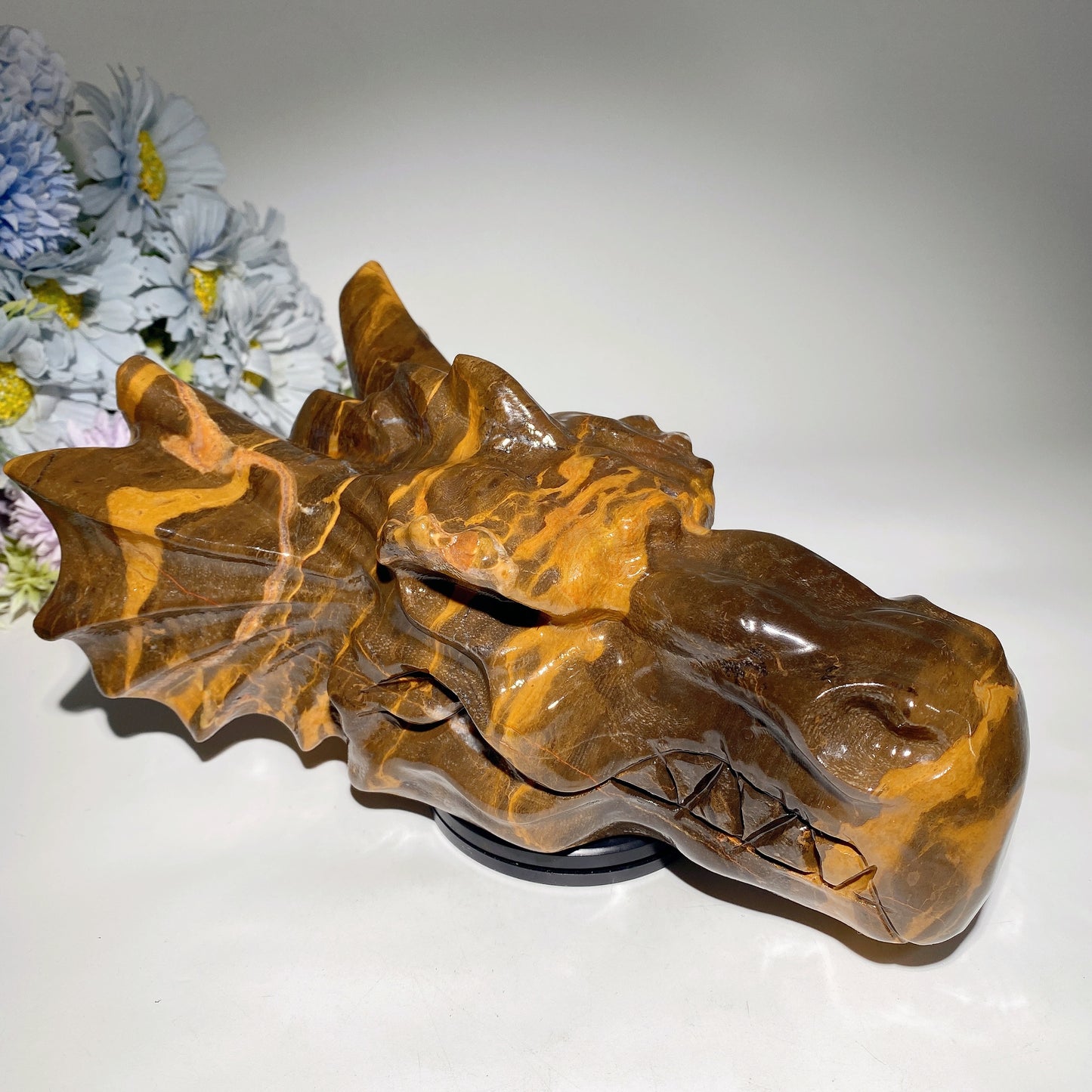 8.5" Large Serpentine Jade Dragon Head Carvings Crystal Healing Bulk Wholesale