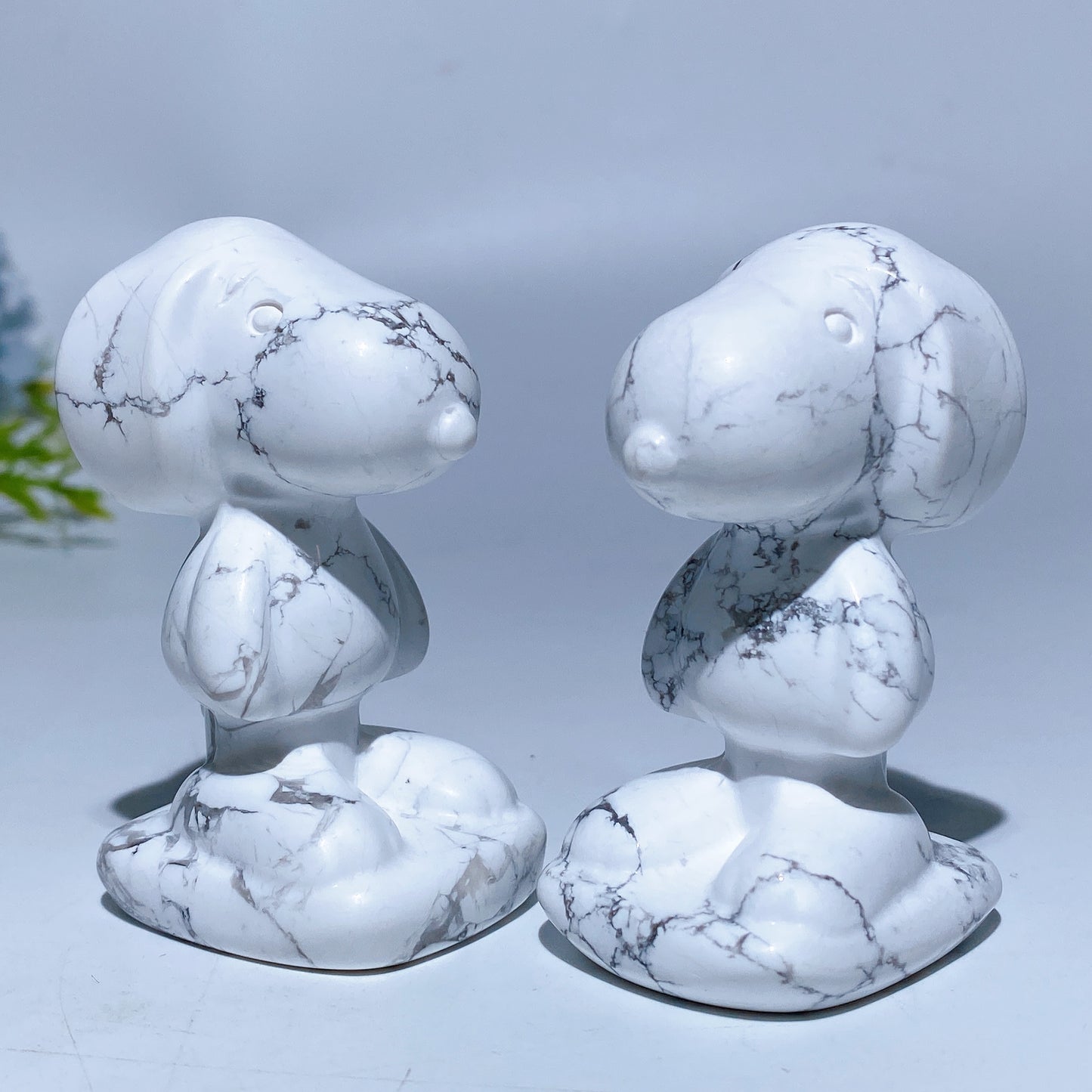 2.5" Howlite Snoopy Carving Crystal Healing Bulk Wholesale