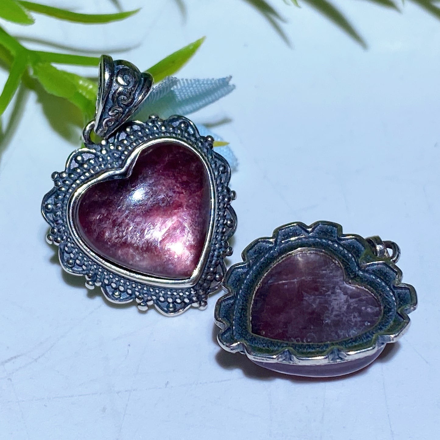 20mm Sterling Silver Purple Mica Heart Pendant Bulk Wholesale