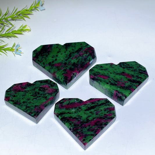 2.5"-4.0" Ruby In Zoisite Heart CarvingsCrystal Healing Bulk Wholesale