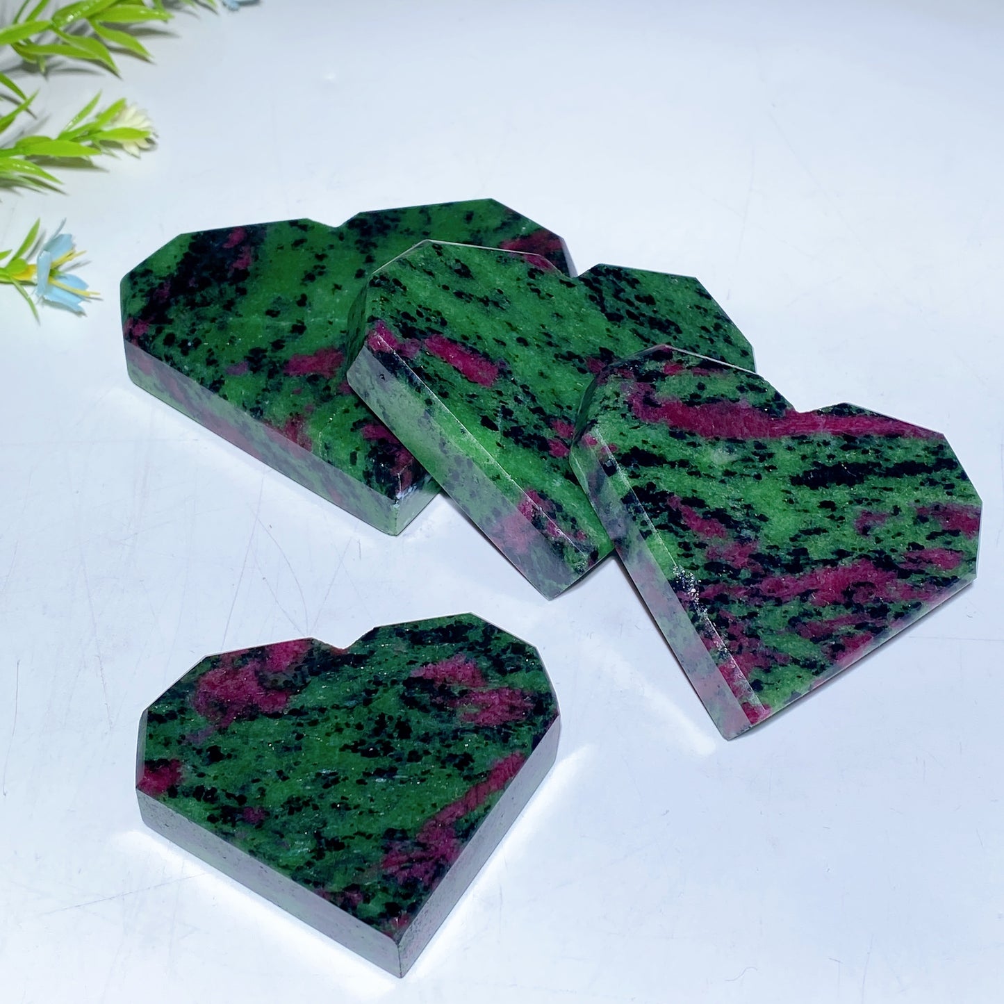 2.5"-4.0" Ruby In Zoisite Heart Carvings Bulk Wholesale