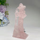 4.8" Mixed Crystal Witch with Broom Cat Carvings Bulk Wholesale