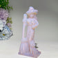 4.8" Mixed Crystal Witch with Broom Cat Carvings Bulk Wholesale