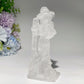 4.8" Mixed Crystal Witch with Broom Cat Carvings Bulk Wholesale