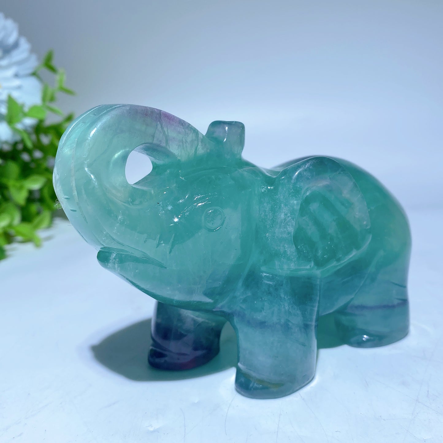 4.5" Fluorite Elephant Carvings Crystal Healing Bulk Wholesale