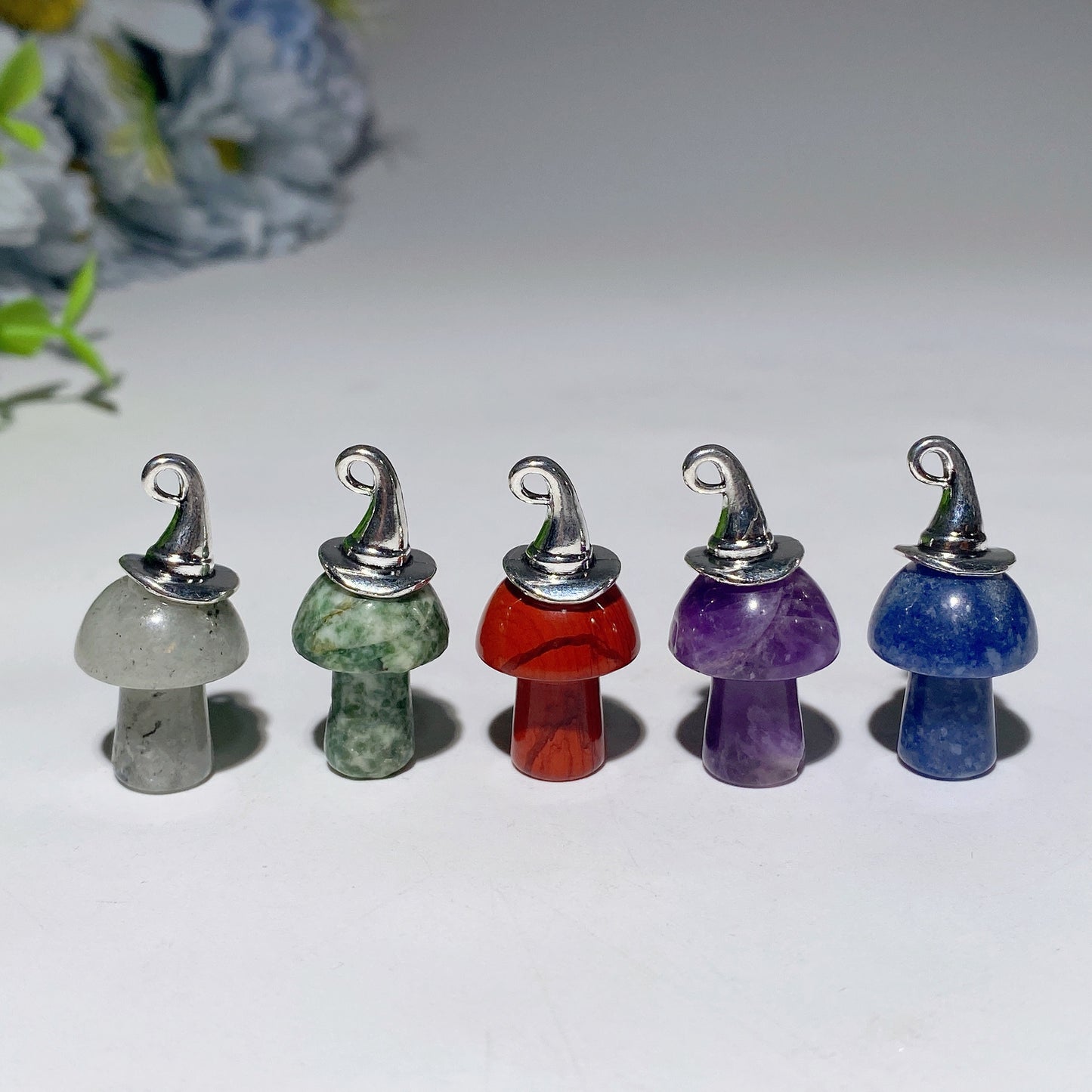 20mm Mixed Crystal Mini Mushroom Pendant Crystal Healing Bulk Wholesale