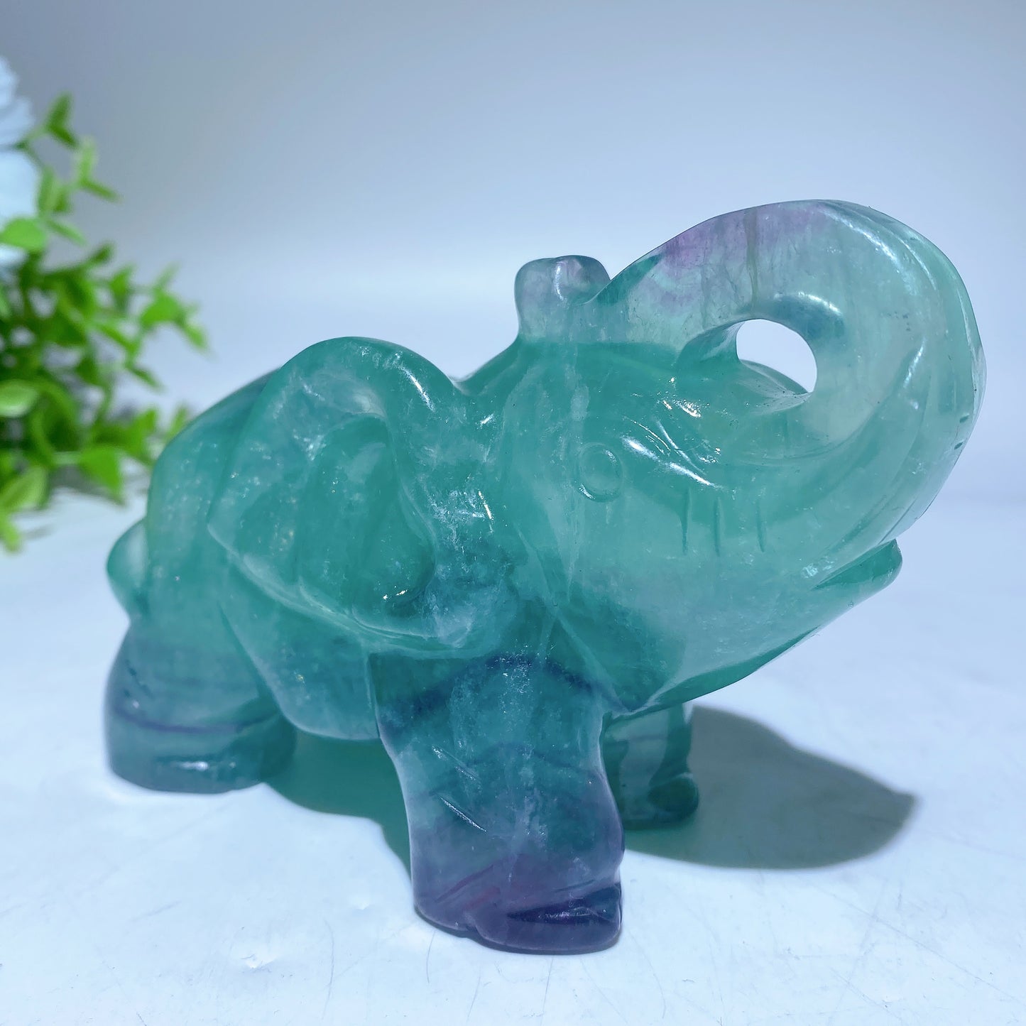 4.5" Fluorite Elephant Carvings Bulk Wholesale