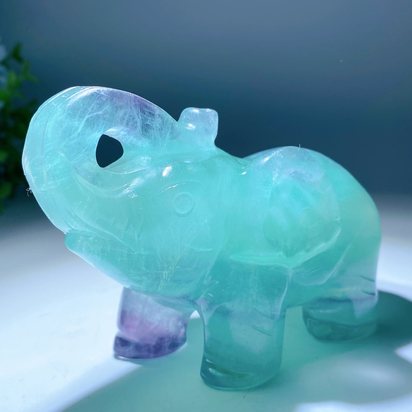 4.5" Fluorite Elephant Carvings Bulk Wholesale