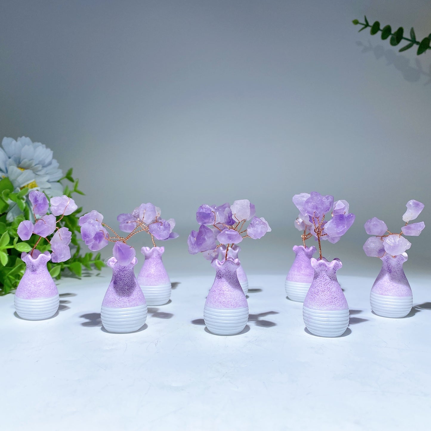 Raw Amethyst Flower Mini Vase Free Form Bulk Wholesale