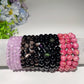 5-11mm Kunzite Rhodochrosite Obsidian Bracelet Bulk Wholesale